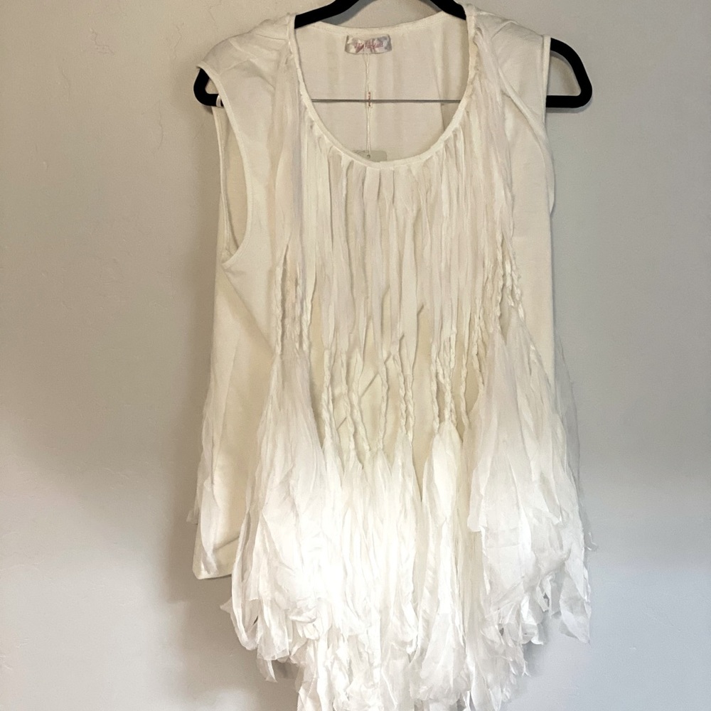 White boho style tank